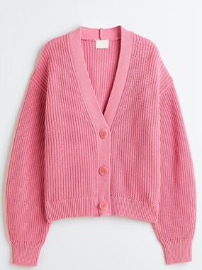H&M Pink Button Front Cardigan